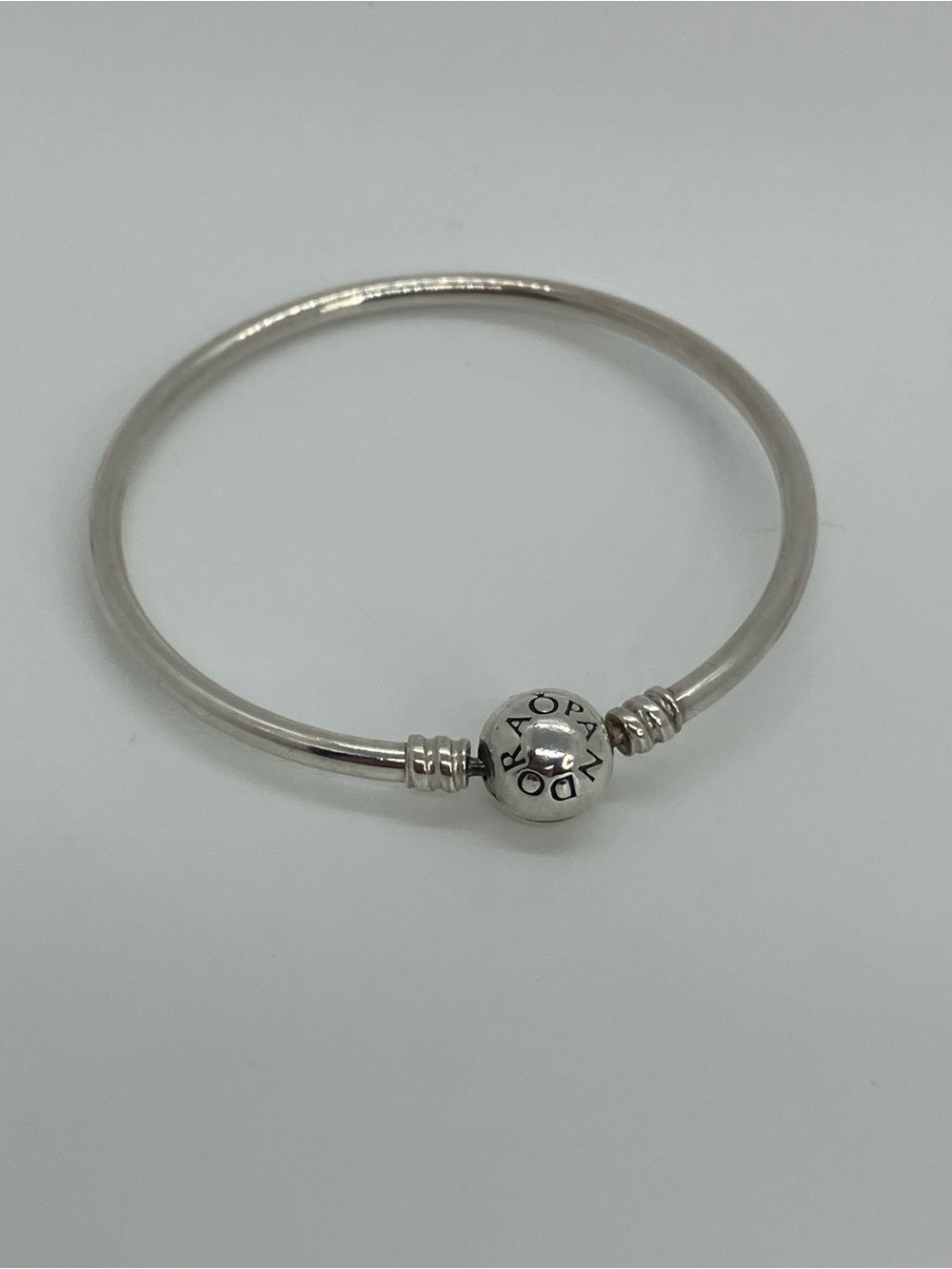 Pandora Moments Sterling Silver Bangle Authentic 6.5” C / 2.1”